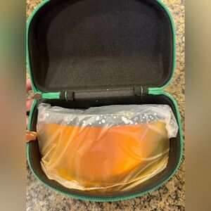 Tipsy Elves Orange Canyon Crusader Visor sunglasses hard case NWT MARDI GRAS FUN